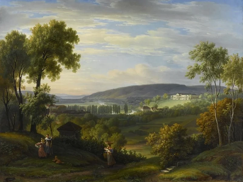 1779-Gottlob Friedrich Steinkopf - Vista sul castello di Rosenstein e sulla valle del Neckar